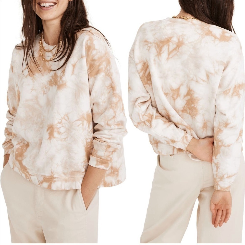 Madewell Tie Dye Swing Sweatshirt in Earthen Sand